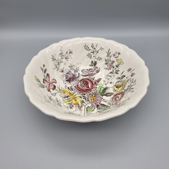 Vintage Johnson Brothers Sheraton Floral Center Serving Bowl Vintage Johnson Bro - Picture 3 of 12